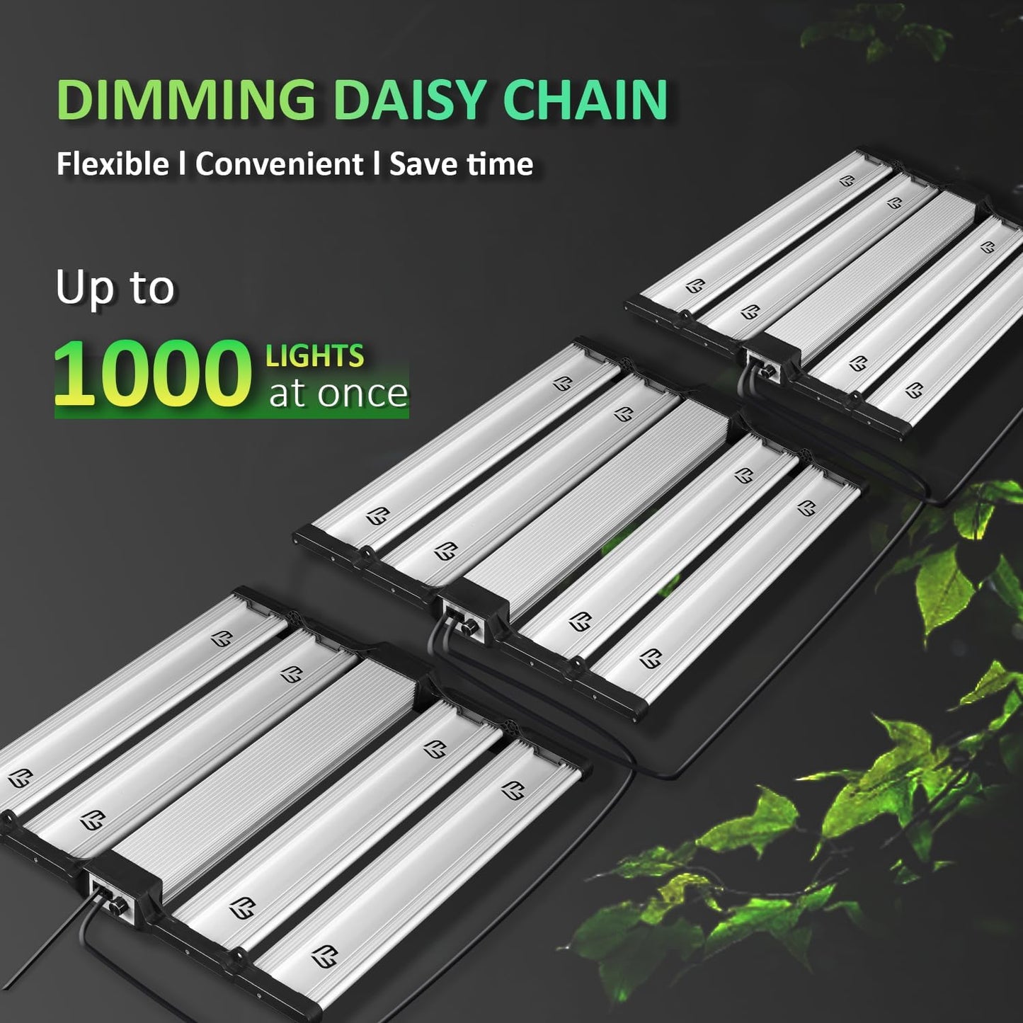 BLOOMINGREEN LED Plant Grow Lights Indoor 300W with Samsung LM301B Diodes LEDs,Commercial Full Spectrum Daisy Chain Dimmable Grow Lamp in Seedlings Vegetables Flowers 3x3/4x4ft Grow Tent Room