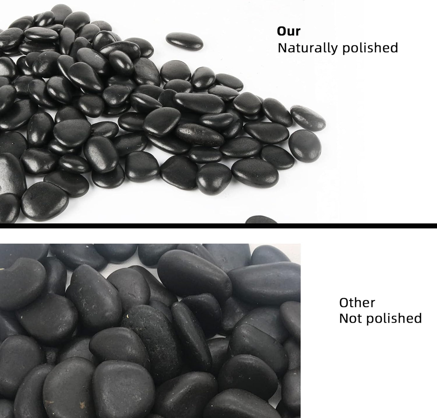 Black Pebbles for Plants 3lb Bulk Bag 0.5"- 1" Aquarium Gravel Decorative Polished Stone Natural River Rocks for Fish Tank…