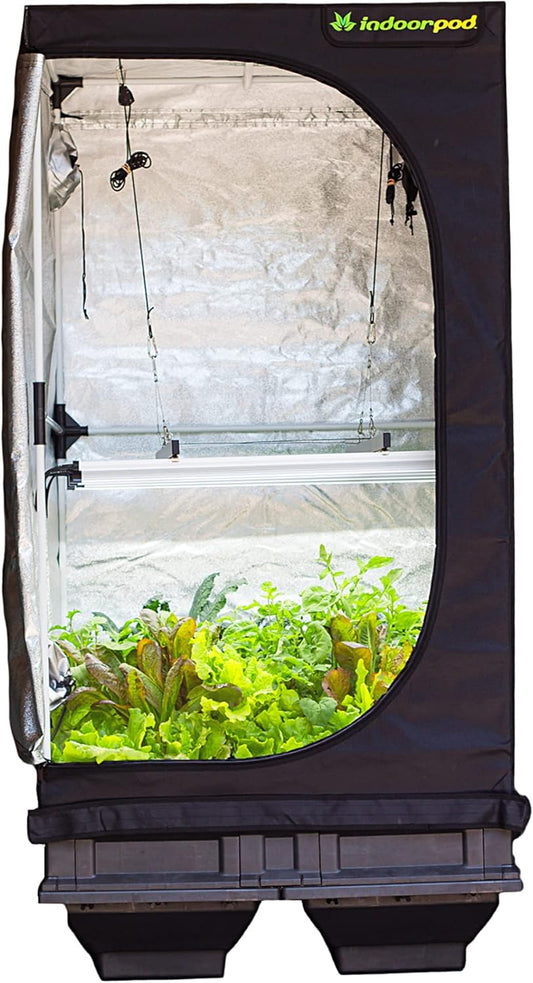 Vegepod Indoor Grow Kit Self Watering with LED Light, Reflective Tent Complete System, All-in-One Indoor Gardening Solution, Premium Tent, Medium Kit, 39"x39"x78"
