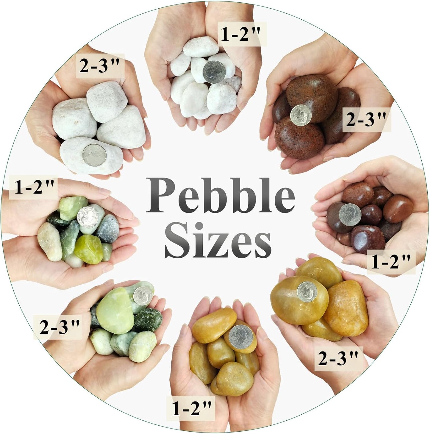 40 lbs Red River Rocks for Landscaping, 2-3 Inch Polished Pebbles for Indoor Plants, Decorative Rocks Stones for Vases, Aquariums, Fountains, Pathways, Backyard and Garden