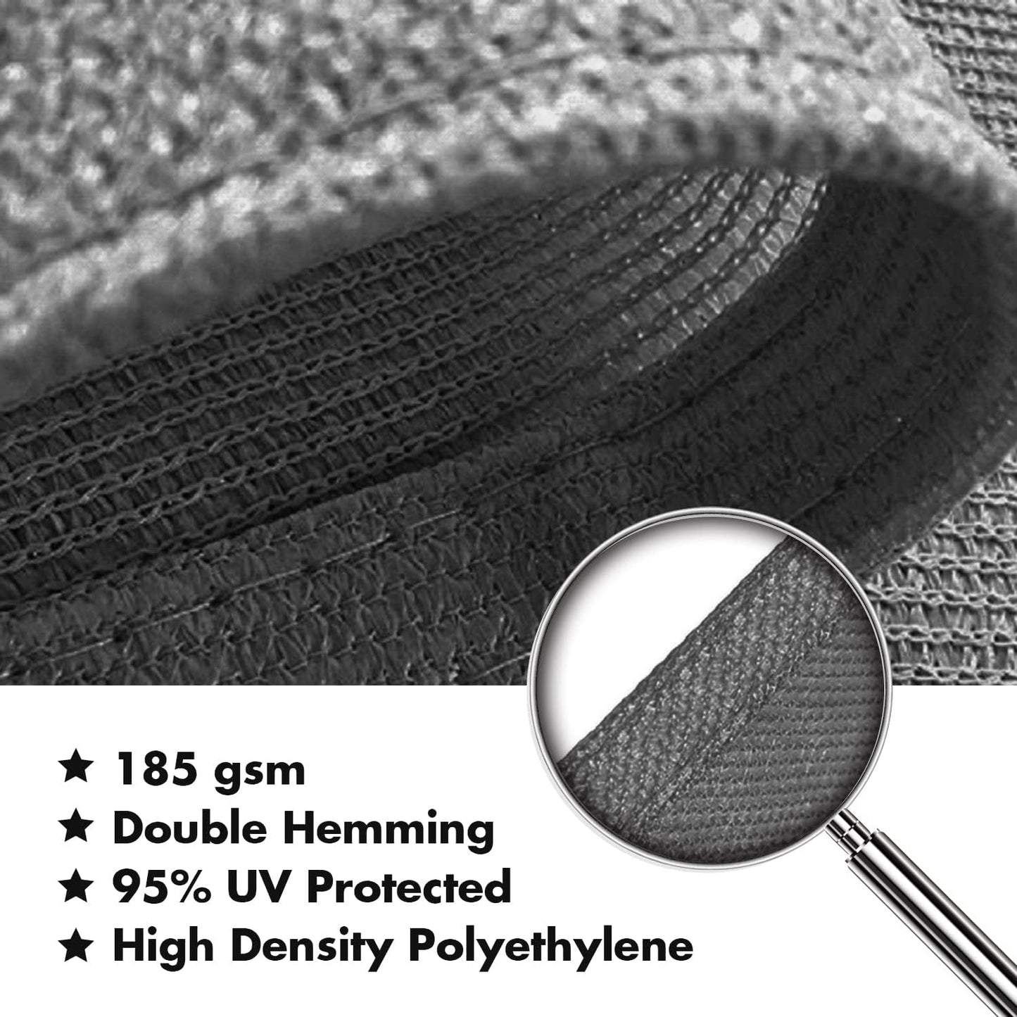 KANAGAWA 7'X7' Dark Gray Custom Size Sun Shade Sail Square UV Block Canopy Cover for Patio Backyard Lawn Garden Outdoor (Customized Available)