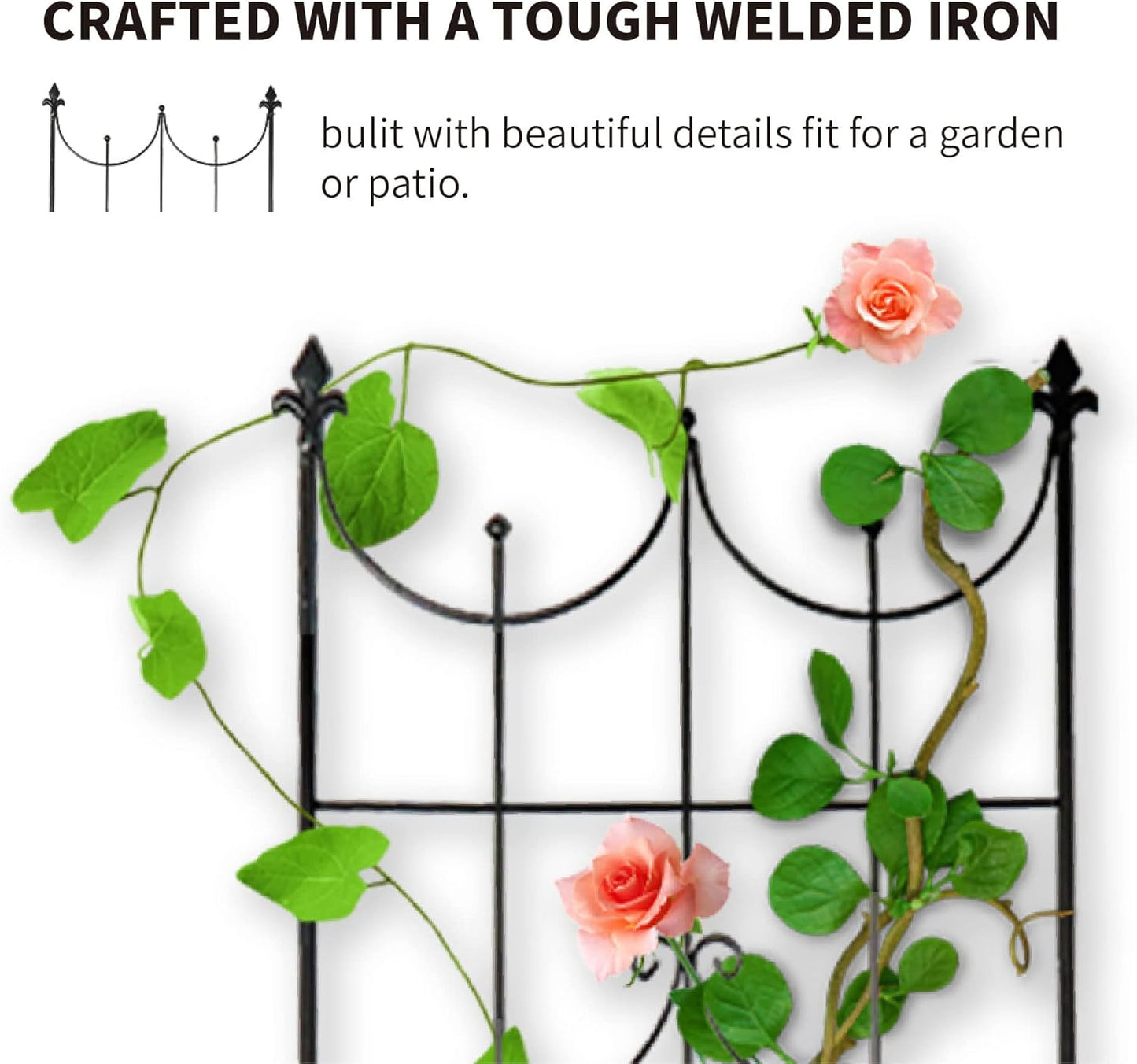 Trellis 70” x 20” for Climbing Plants 6FT Metal Iron Wire Vine Flower Trellises for Outdoor Climbing Plants Support