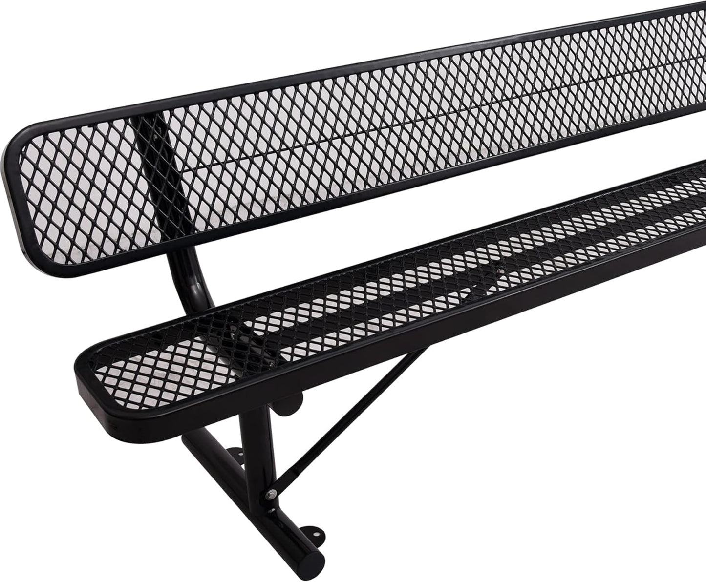 4/6/8 Feet Park Bench for Outside Heavy Duty Metal, Garden Benches Outdoor Bench with Backrest & Portable Frame, for Shopping Malls Stores Parks Patios Decks, Black