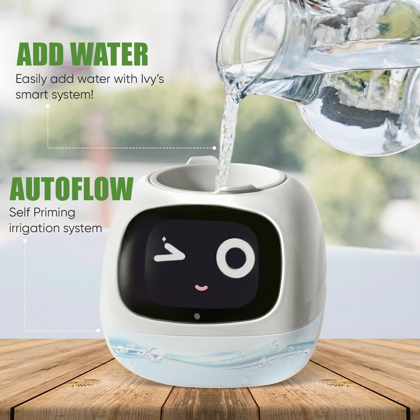 Interactive Plant Pot – Smart Planter, AI Pet Plantagotchi, tamagotchi, Leafypod and Plantiboy, Robot Flower with Feelings, Electric Maceta, Indoor Flowerpot with Water, Digital Gifts (White)