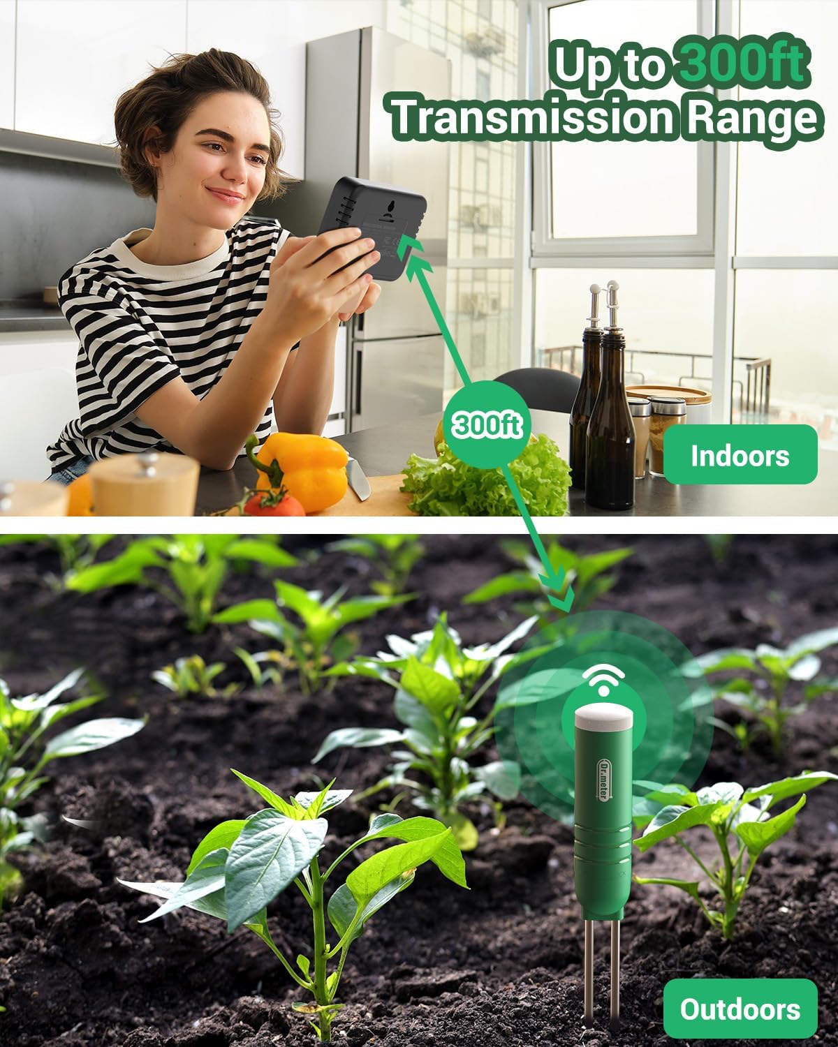 Dr.meter 2 Pack Soil Humidity Sensor Probe, Plant Soil Moisture Meter, Accessory Only, Cannot Be Used Alone