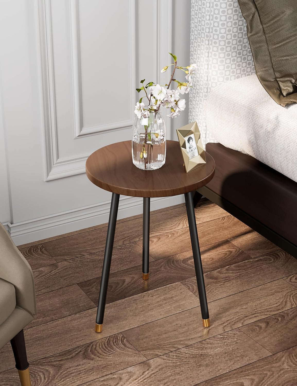 Plant Stand Indoor Outdoor: Small Plant Stand Indoor 16" Convertible Flowers Pot Holder - Small Round Side End Table Mid Century Modern Decor - Plant Table for Home Decor