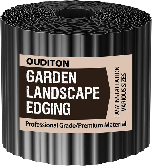 Used for DIY Metal Ripple Landscape Edging, Sturdy and Durable Garden Edging Border, Lawn and Tree Surround Fence Design (Black, 6"×40 Ft)