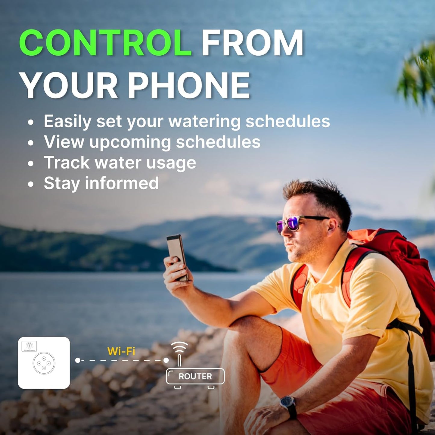 ImoLaza ET Master 4 Gen Smart Sprinkler Controller: Upgraded 6-Zone WiFi Irrigation Controller with Automated Watering, App Control, Smart Weather Skips and Fault Alerts