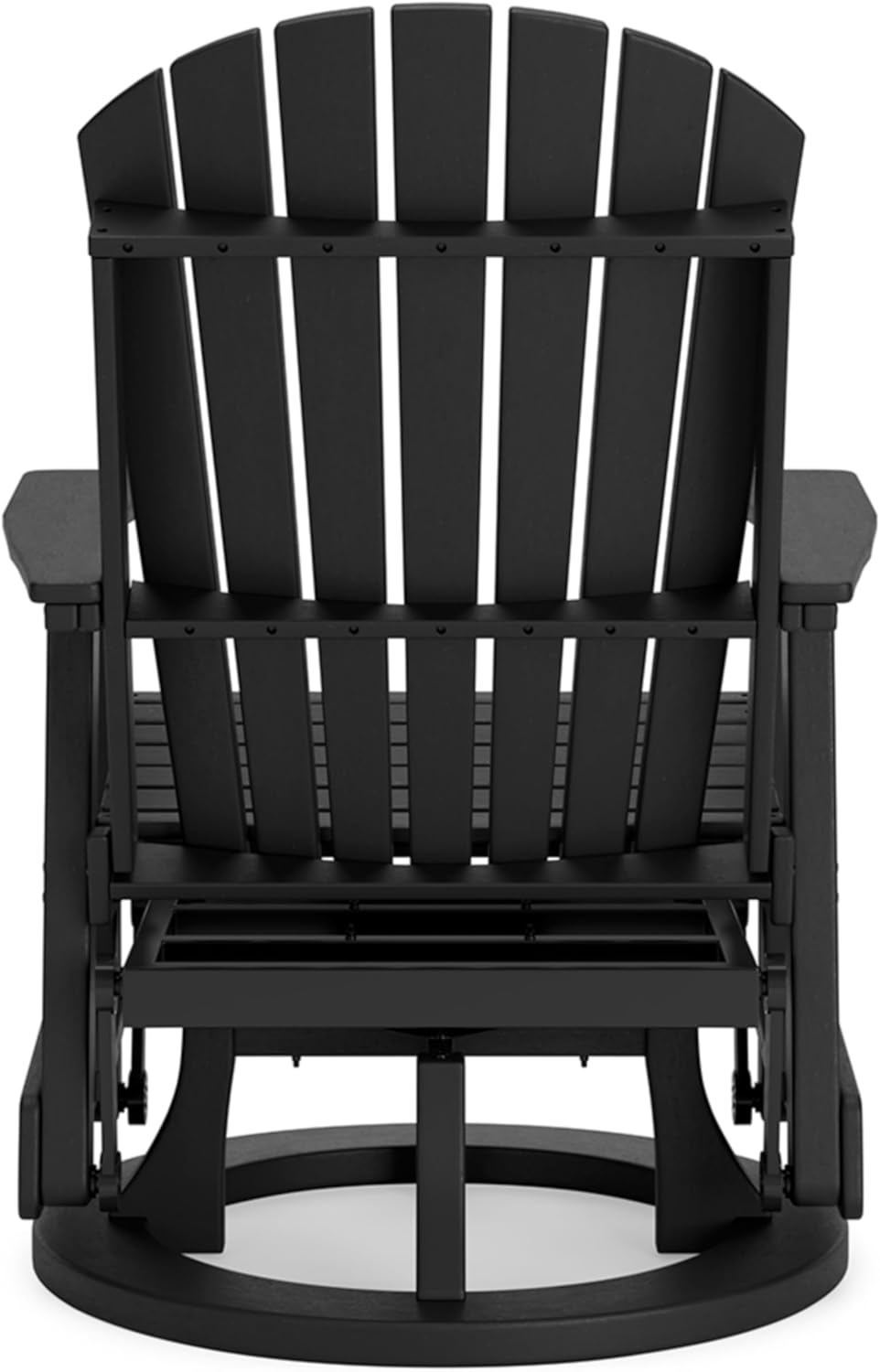 Signature Design by Ashley Hyland Wave Modern Weather Resistant HDPE Outdoor Swivel Glider Chair, Black