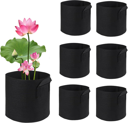 6Pcs Lily Plant Pots for Pond, Aquatic Pond Planter for Pond Durable Breathe Reusable Fabric Plant Bags for Aquatic Plants, Potato, Carrot, Onion, Flower (1 Gallon)