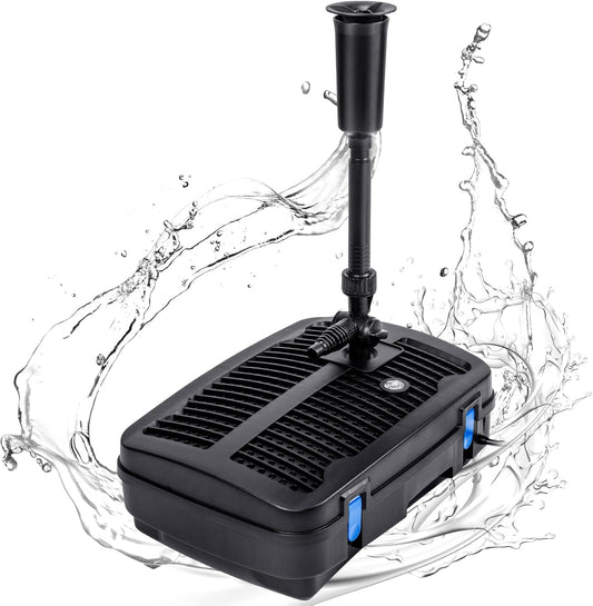 Anbull Pond Filter for Outdoor Ponds, 110V/57W 790GPH Submersible Water Fountain Pump, All-in-One Pond Filter System with 13W UV-C Lamp for Clearing Pond Garden Fish Tank Aquarium