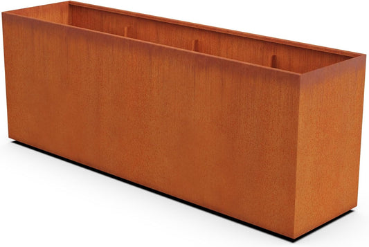 Large Rectangular Planters for Outdoor Plants - 96 Inch Corten Steel Planter, Extra Large Outdoor Planter Box for Patio Privacy & Landscaping