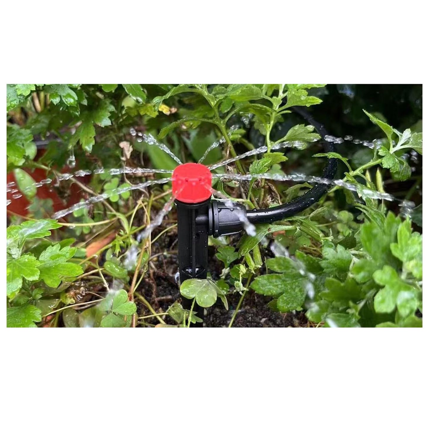 Drip Irrigation Emitters with Lock, Adjustable 360 Degree Water Flow Irrigation Drippers for 1/4" Drip Irrigation Tubing, Micro Spray Drip System Parts for Garden Irrigation System 100Pcs