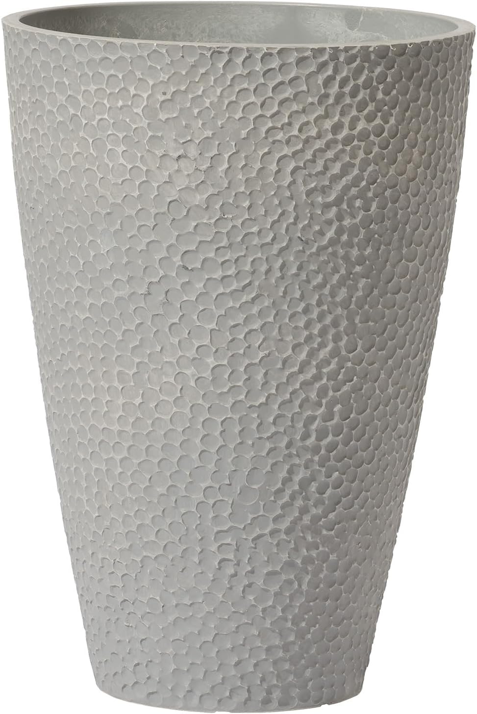 LA JOLIE MUSE 20 inch Tall Planters, Tall Round Planters for Indoor/Outdoor Plants, Grey Flower Pots for Front Door,Patio and Deck,Honeycomb