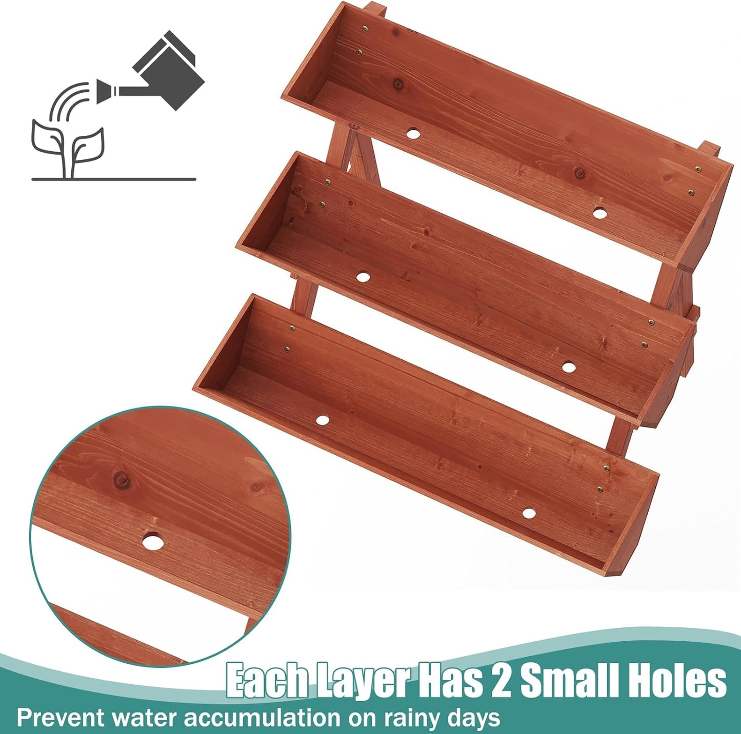 Raised Garden Bed, 3 Tier Vertical Garden Planter for Indoor & Outdoor, Raised Planter Box with Legs, Garden Planter Box for Flowers/Vegetables/Plants