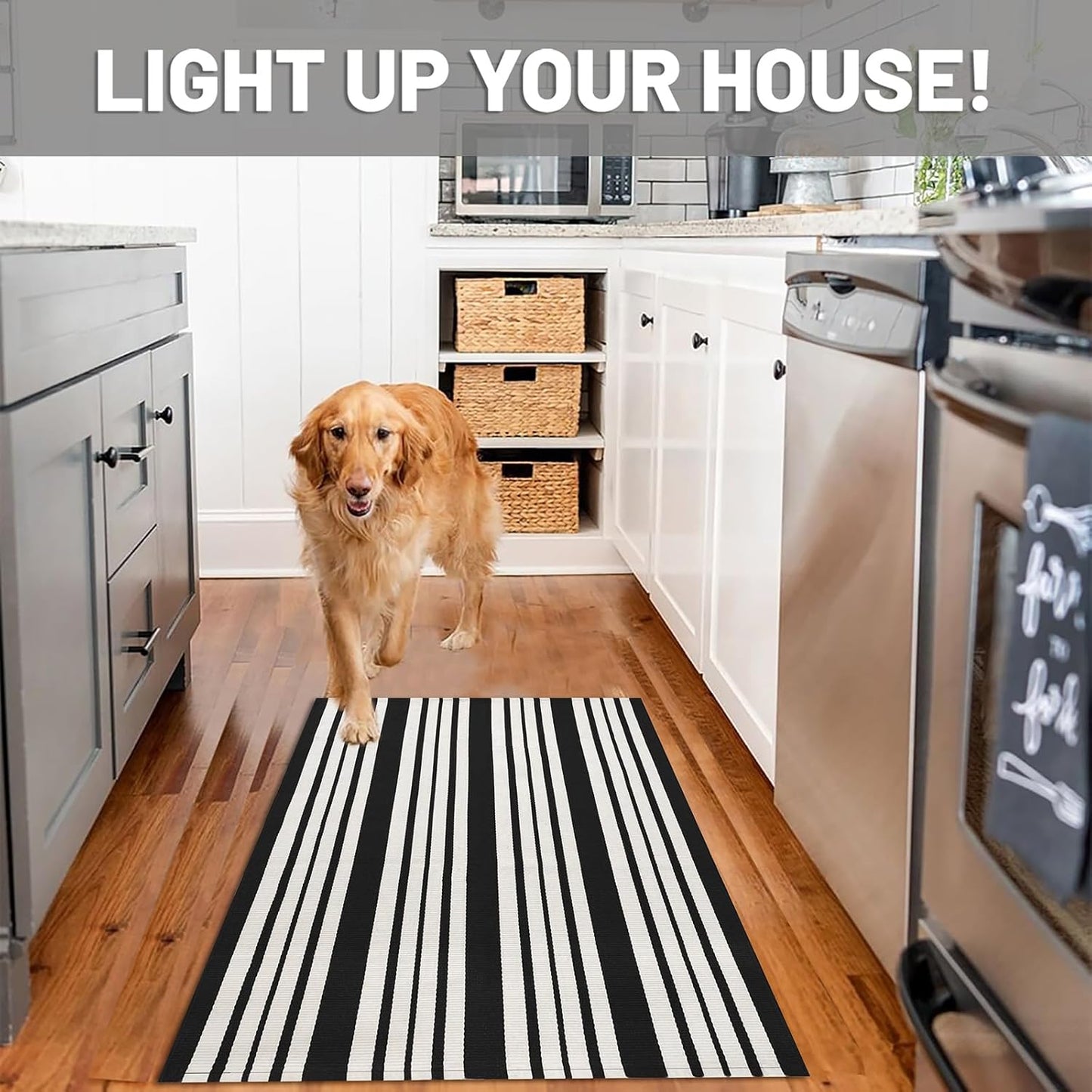 IOHOUZE Black and White Striped Rug 2.3'x3.6' Front Door Rugs Outdoor, Small Washable Area Rug for Front Porch, Spring Summer Doormats Outdoor Indoor, Cotton Rugs for Entryway Porch Entrance