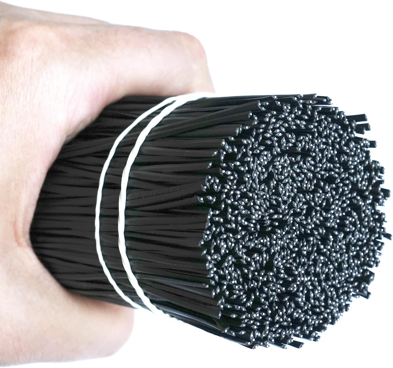 1000 pcs 10 inch Black Cable Twist Ties Plastic Twist Ties with Rugged Metal Innercores Reusable Fastening Cable Cord Wire Ties