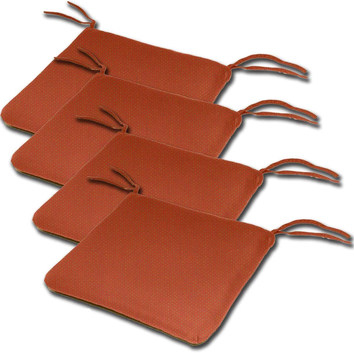 Comfort Classics Set of 4 19W x 17Dx 2H Spun Polyester Outdoor SEAT Cushion in Husk Texture Brick Inc.