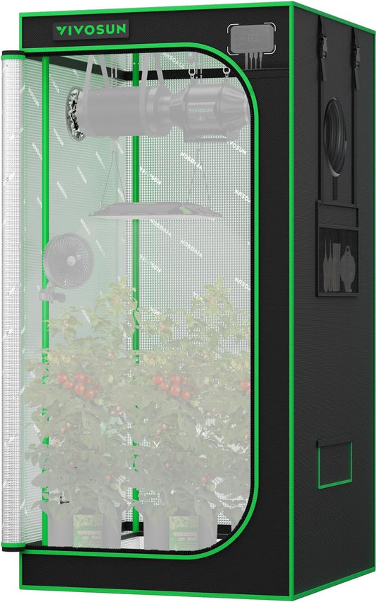 VIVOSUN P276 32"×32"×63" PRO Grow Tent, with Thick 1 inch Poles, Strengthened High Reflective Mylar Oxford Fabric & Extra Hanging Bars for Hydroponics Indoor Plant for AeroLight A150, No High CFM Kit