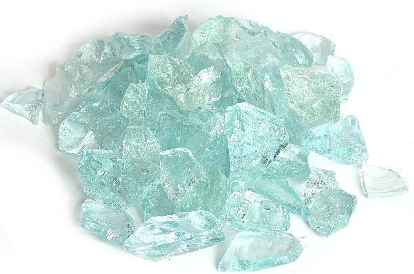 High Luster Reflective Fire Glass Gravel,Fire Gems,Fire Drops,Fire Glass Pebbles Stones Beads Chips for Fire Pit Fish Tank Aquarium Garden,1-2cm,540g/1.19lb (Water Green)