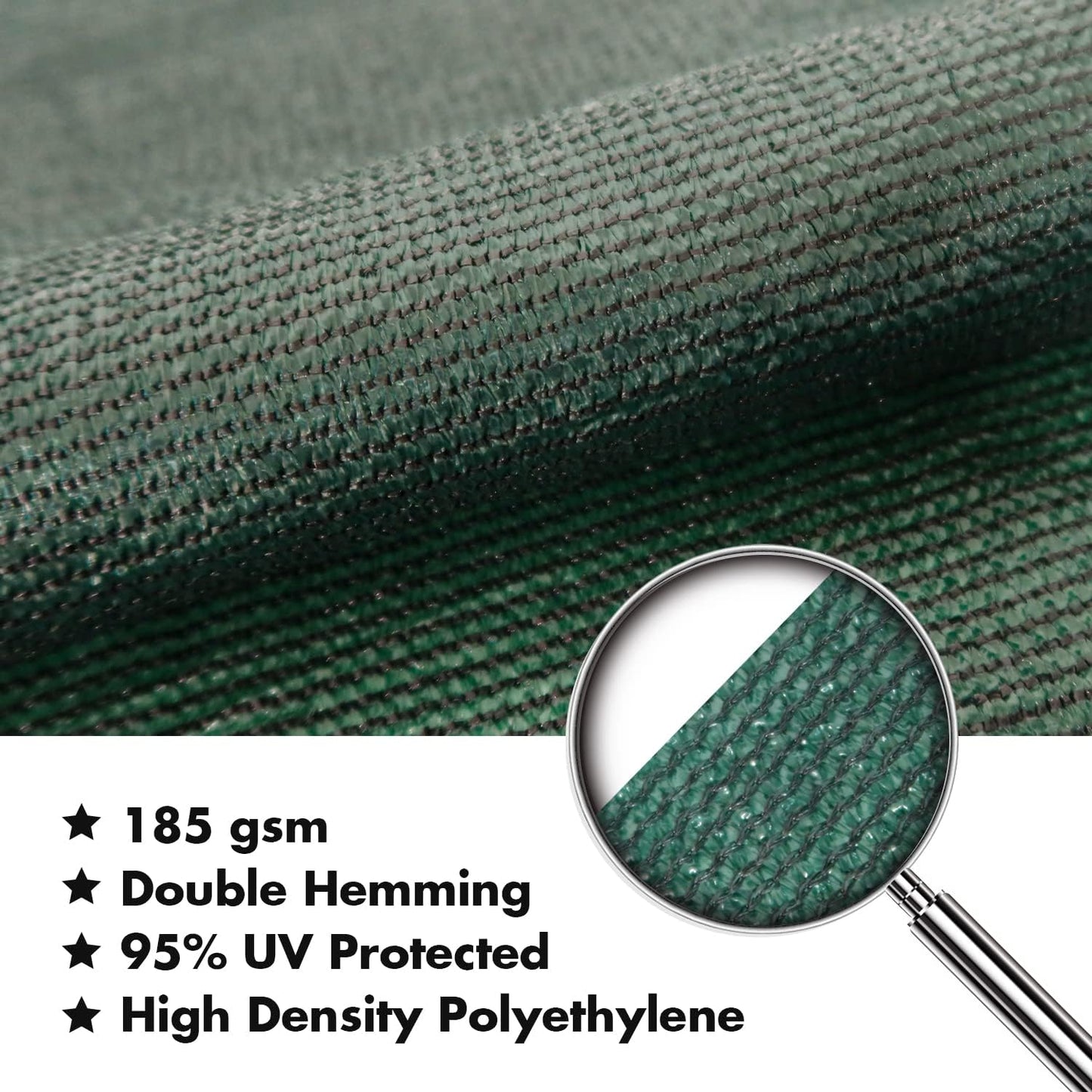 KANAGAWA 9'X13' Dark Green Custom Size Sun Shade Sail Rectangle UV Block Canopy Cover for Patio Backyard Lawn Garden Outdoor (Customized Available)