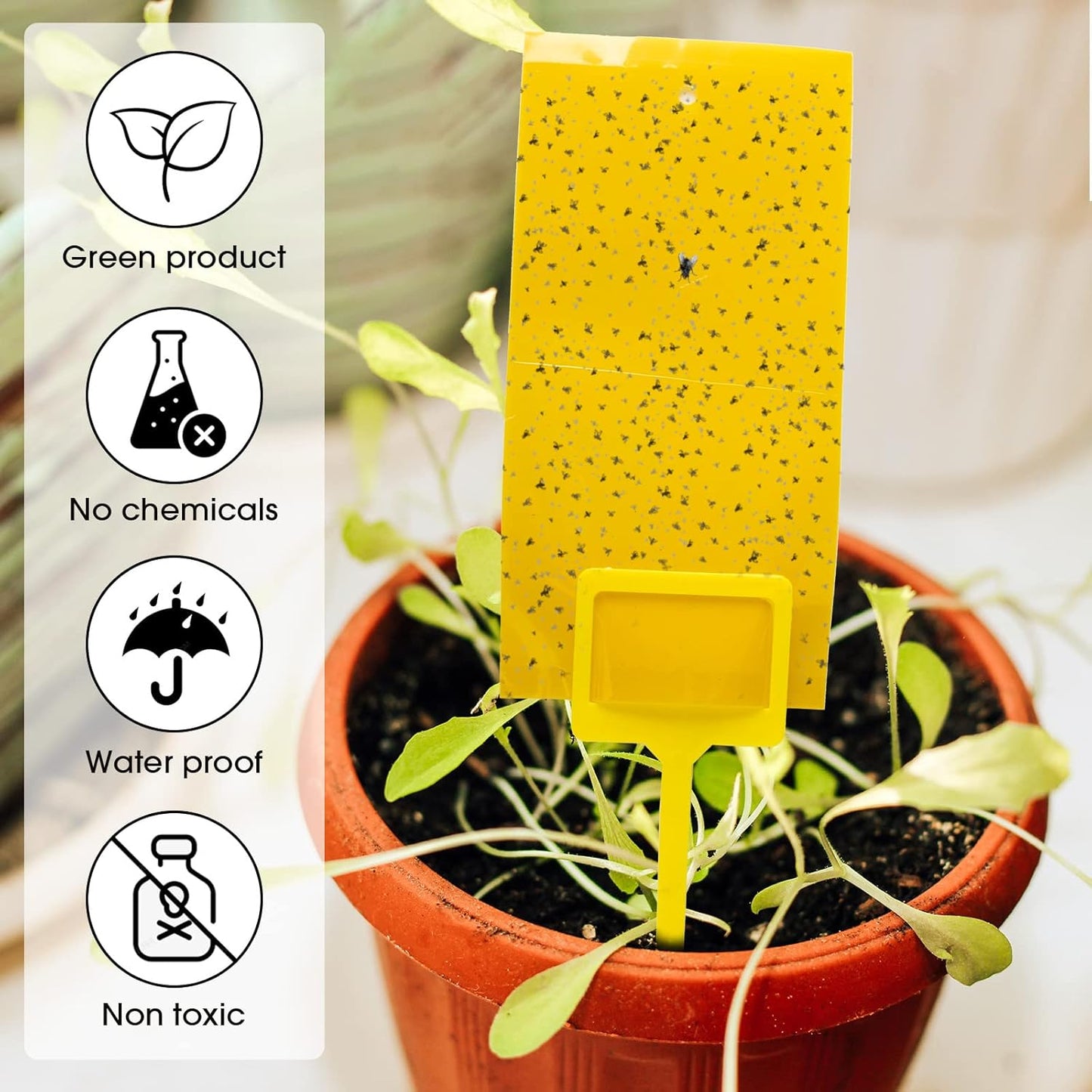 550 Pcs 7.9 x 4 Inch Sticky Traps for Plant Gnats Double Sided Sticky Traps with Twist Ties for Flying Killer Insect Indoor Outdoor Fungus Gnats, Whiteflies, Aphids (Yellow)
