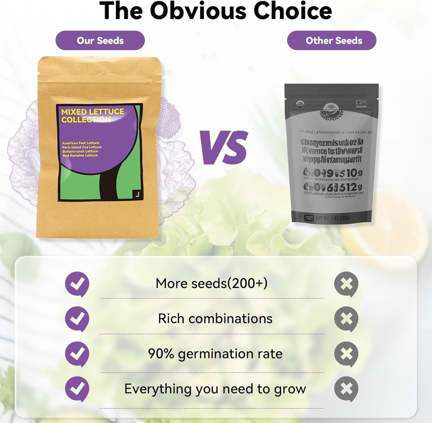 inbloom Salad Romaine Lettuce Seed Pod Kit for AeroGarden, Ahopegarden Hydroponics Growing System, 7-Pods (350+ Seeds, Include American Fast Lettuce, Parris Island Lettuce, Butter Lettuce)