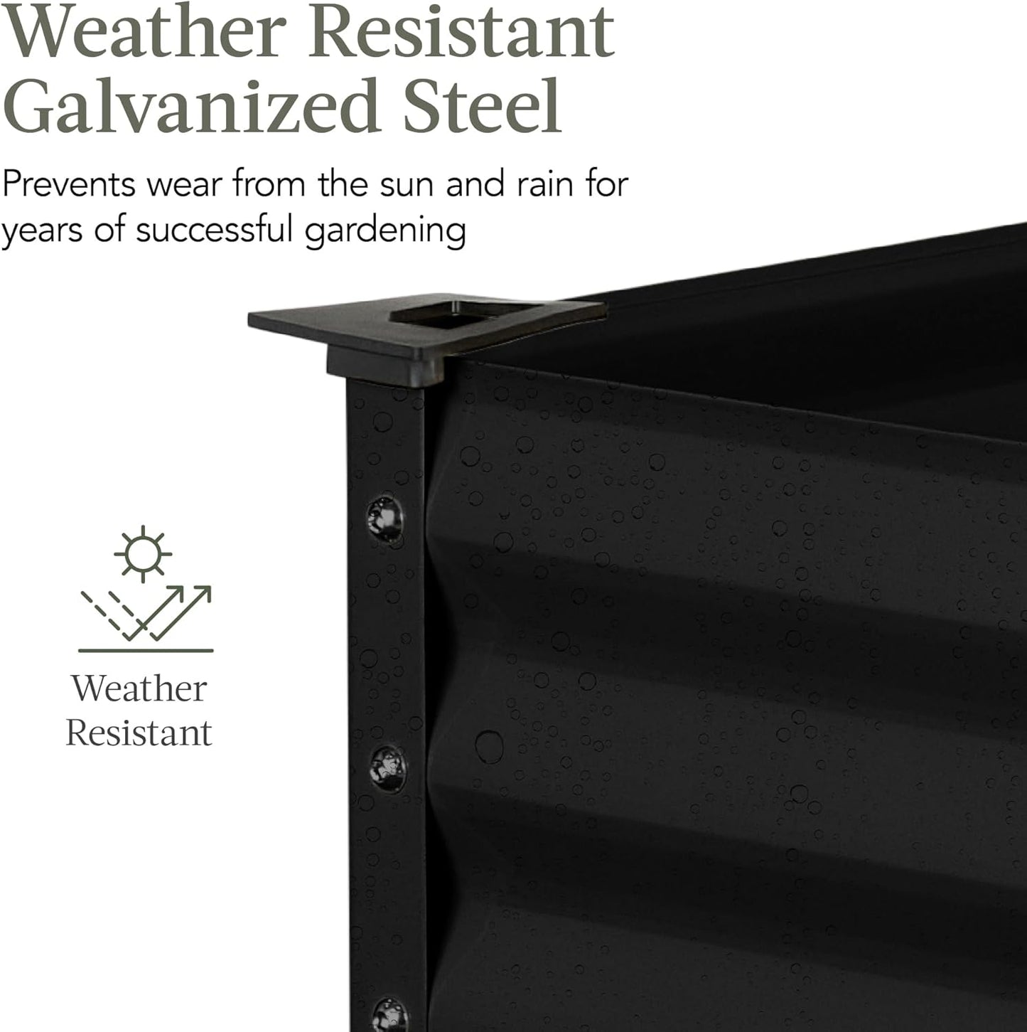 Best Choice Products 48x24x30in Galvanized Raised Garden Bed, Metal Elevated Planter Box, Vegetable Garden for Backyard, Patio, Balcony - Black