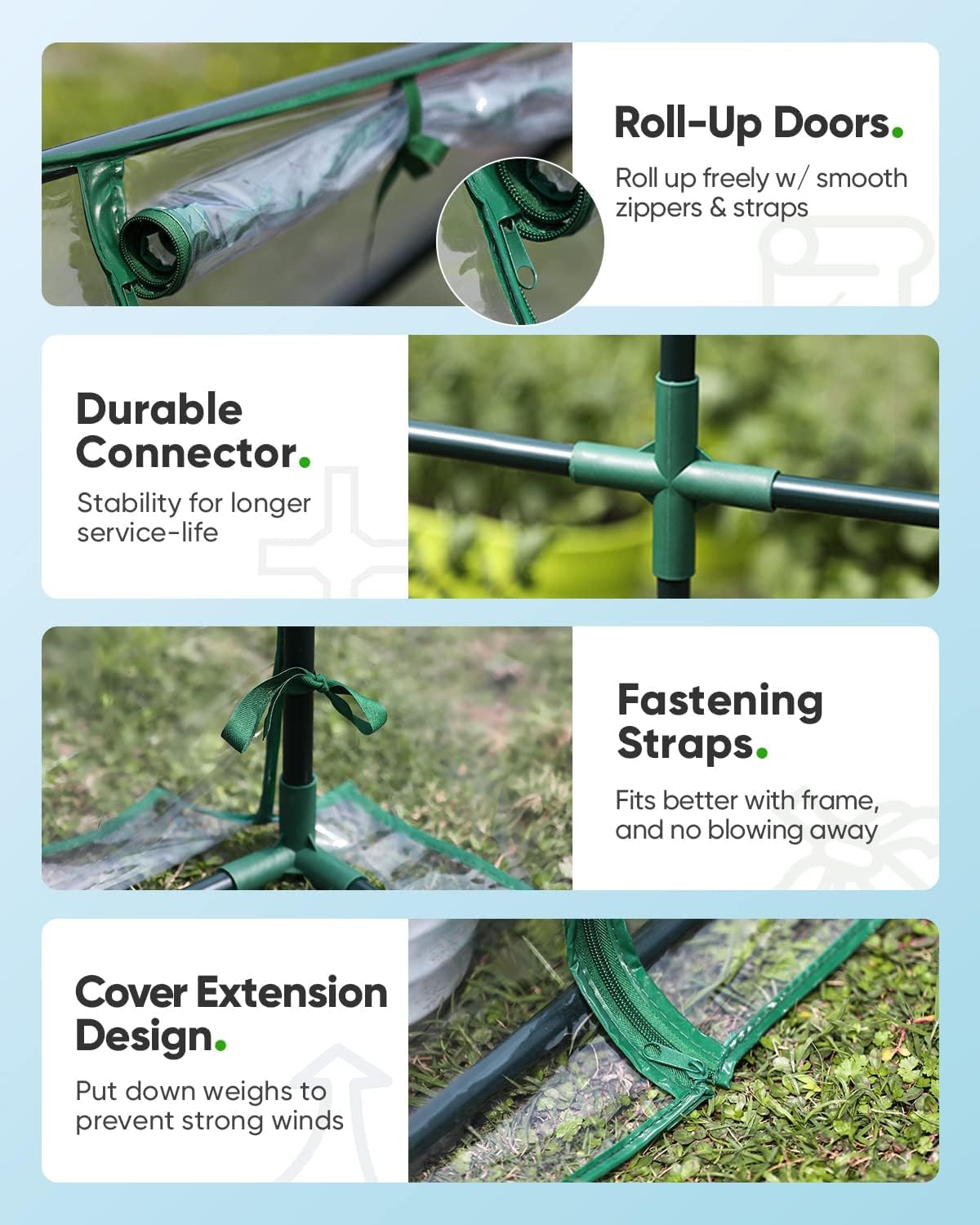 Quictent Portable Mini Cloche Greenhouse w/ Elevated Bottom, Reinforced High Light Transmission Waterproof UV-Resistant Hot House for Indoor Outdoor, w/ 50 T-Shaped Plant Tag, 71" x 36" x 36" (Clear)