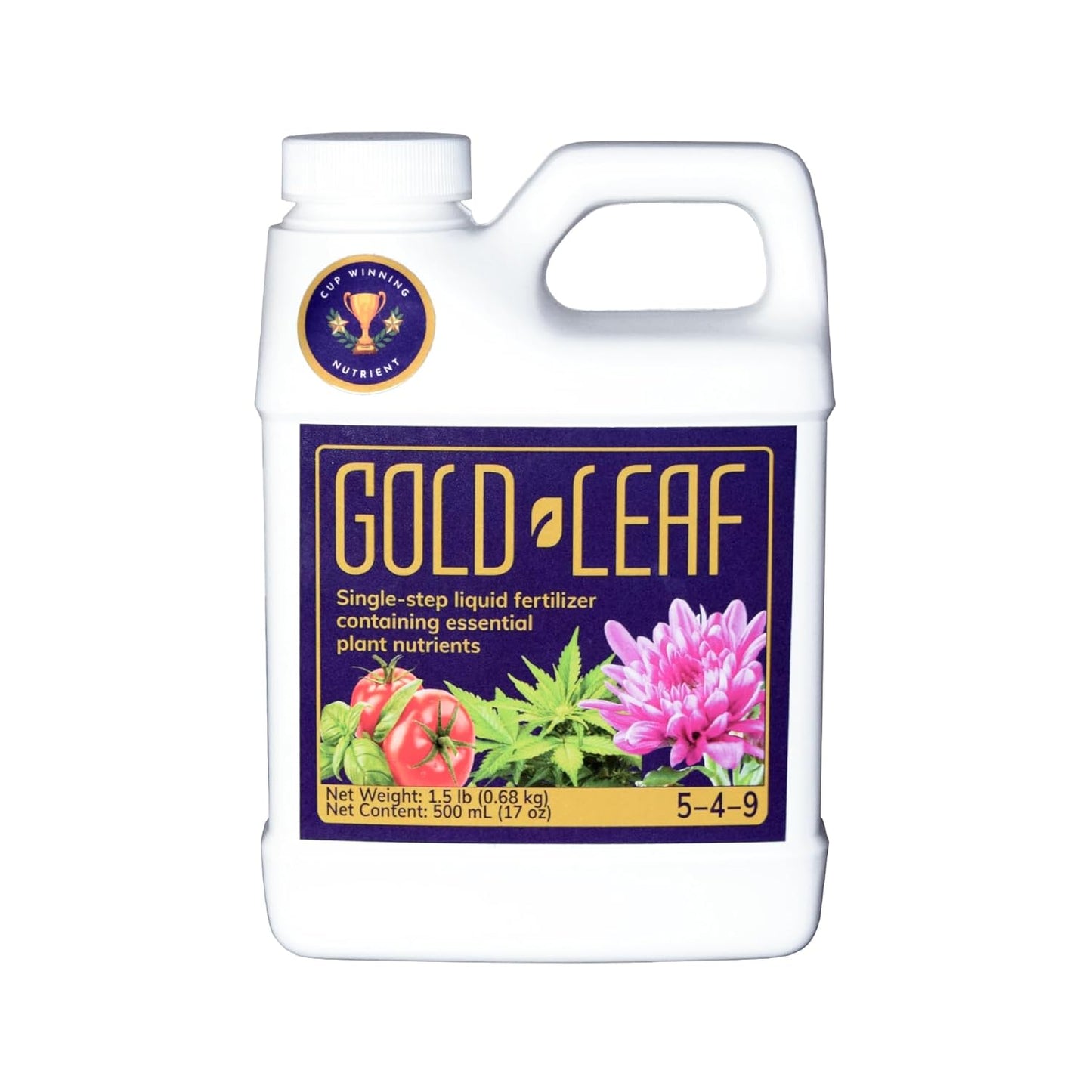 500ml Gold Leaf All-in-One Liquid Fertilizer – pH Balanced, Instantly Dechlorinates, No Additives Needed – for Soil, Hydroponics & Coco – Bigger Blooms, Higher Yields, Complete Plant Nutrition