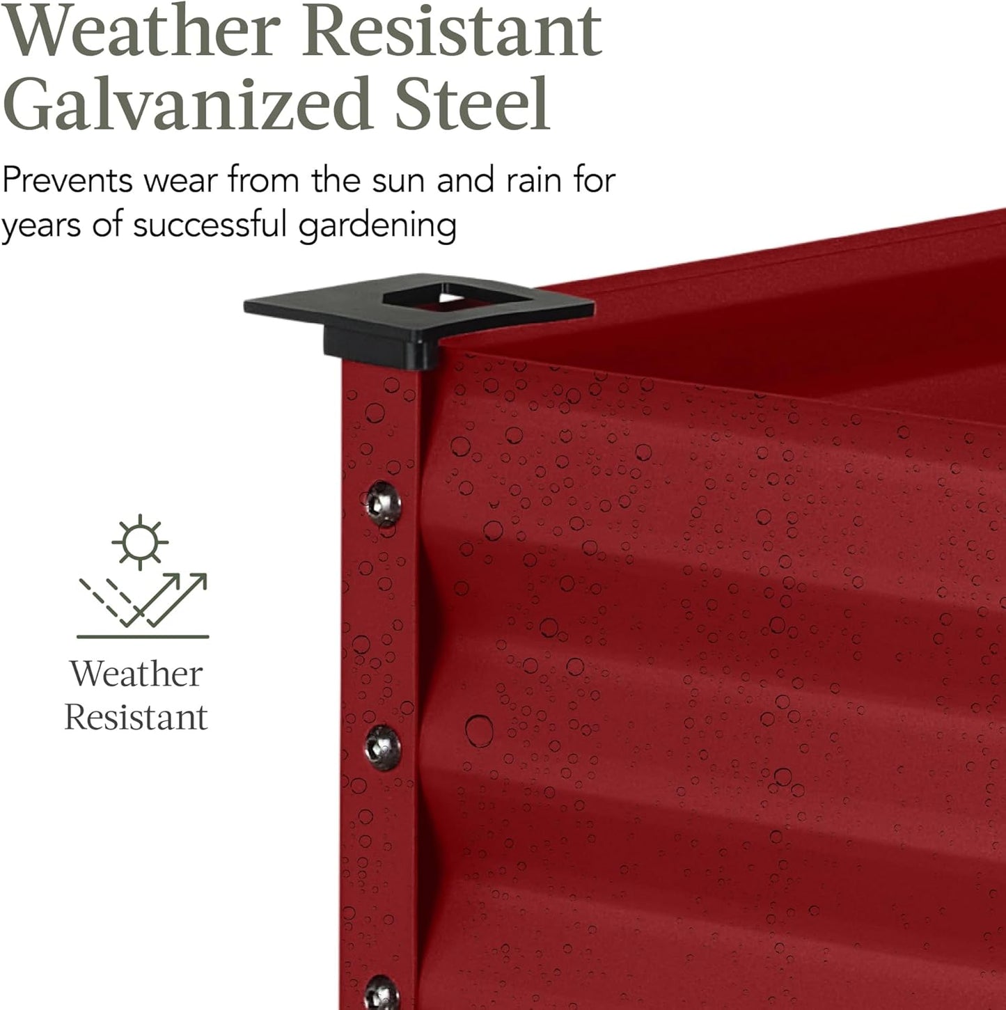 Best Choice Products 48x24x30in Galvanized Raised Garden Bed, Metal Elevated Planter Box, Vegetable Garden for Backyard, Patio, Balcony - Royal Red