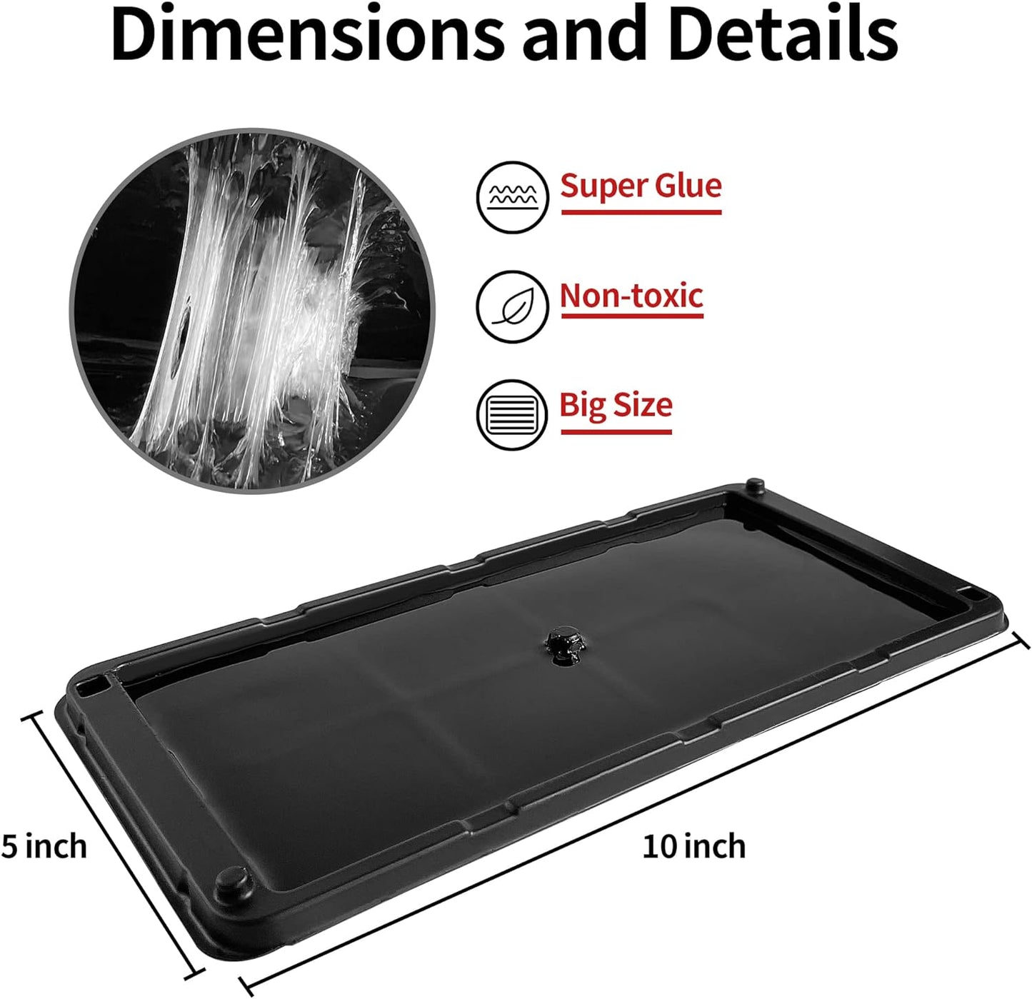 LULUCATCH Super Glue Traps 6 Pack for Mice & Snakes, Larger, Heavier Sticky Traps with Non-Toxic Glue. Sticky Mouse Traps Indoor, Easy to Set, Pet Safe Pest Control