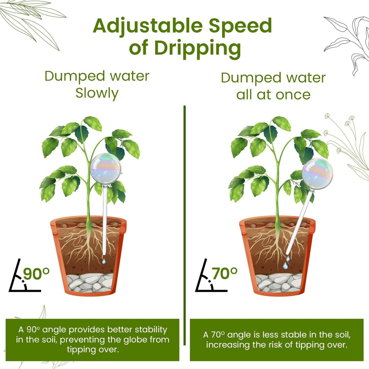 Large 6 Pcs Iridescent Self Watering Globes, Glass Rainbow Plant Watering Globes, Self Watering Planter Insert, Automatic Plant Waterer Indoor, Plant Watering Devices, Plant Water Globe, Watering Bulb