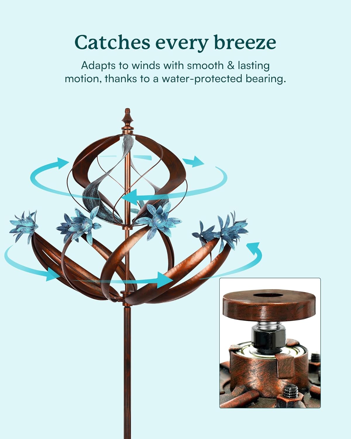 Wind Spinners Outdoor for Yard - Extra Large 86" H Metal Kinetic Yard Art, Wind Sculpture Spinner Garden Decor, Catches Every Breeze & Weather Resistant