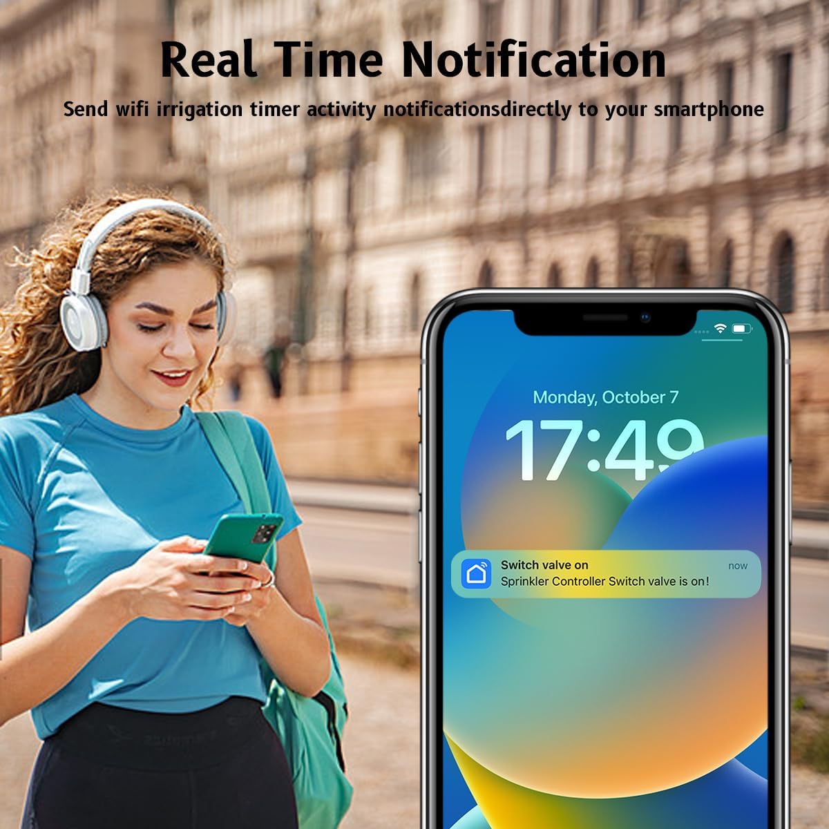 Water Timer for Garden Hose, 2.4GHz WiFi Smart Hose Sprinkler Timer with Tuya/Smart Life App, GreenVation Plant Automatic Watering System for Yard Outdoor Irrigation (WiFi Green)