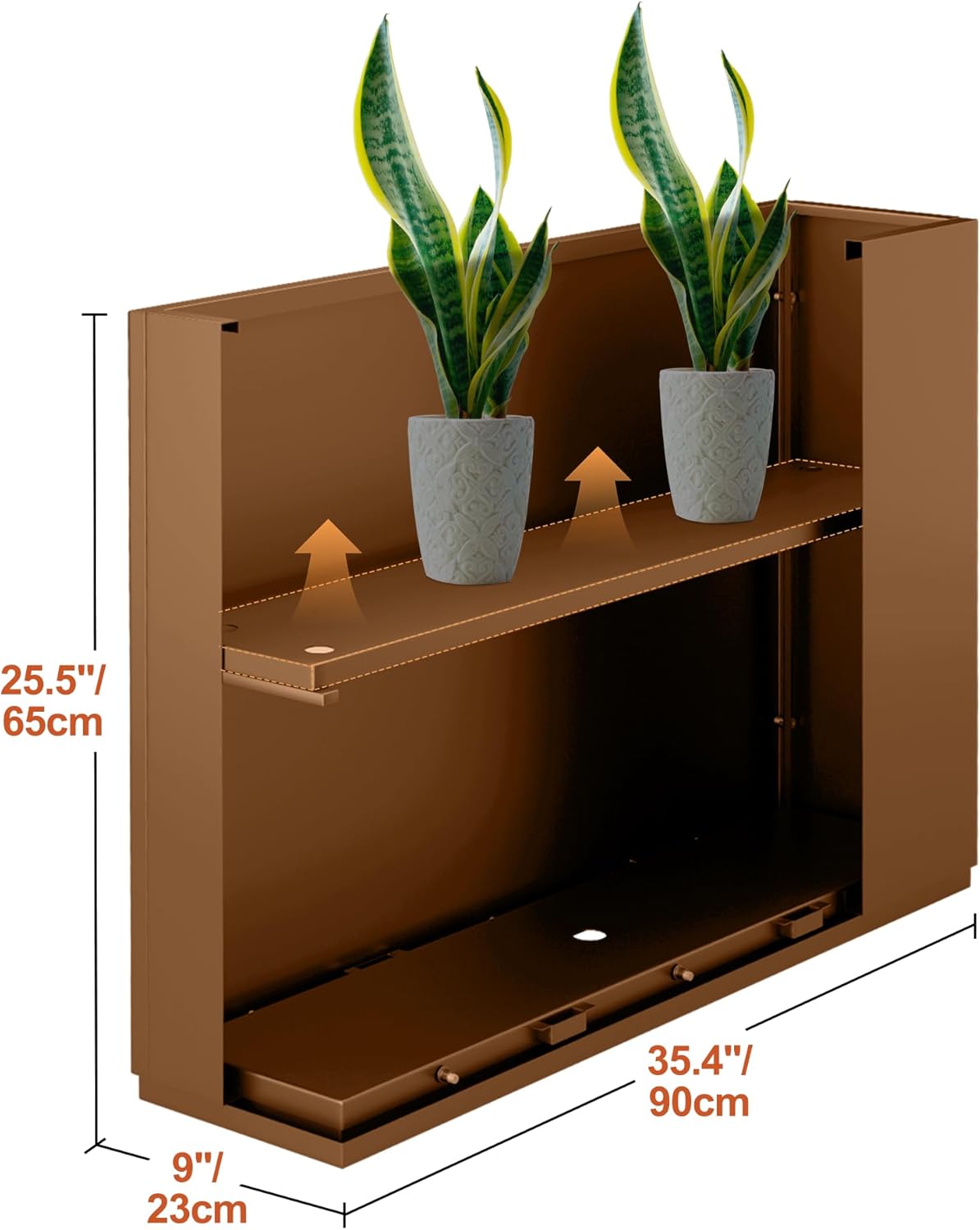 Metal Rectangular Planter for Outdoor Plants, Coated Large Planter Box with Drainage, Outdoor Patio PLanters with Sturdy Thickened Divider for Yard, Garden