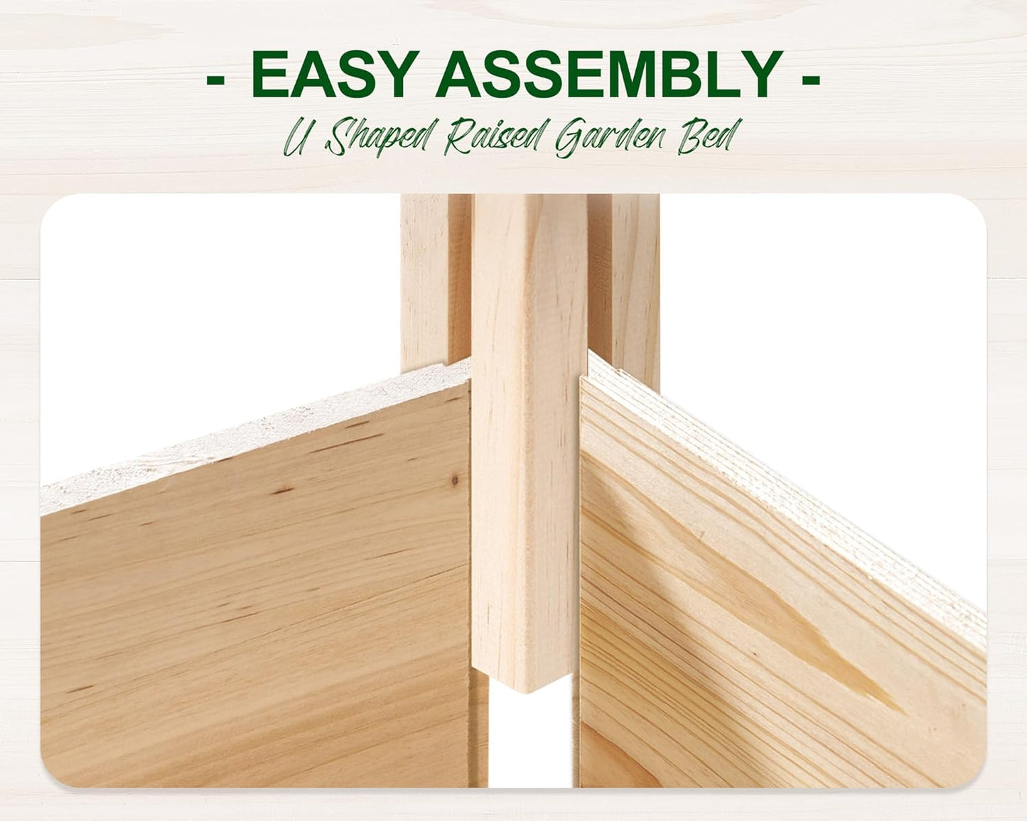 AMERLIFE U-Shaped Raised Garden Bed, 7.5Wx15Dx1.6H Free Combination Outdoor Wooden Raised Garden Bed Planter with 19.6" Depth Planter Box