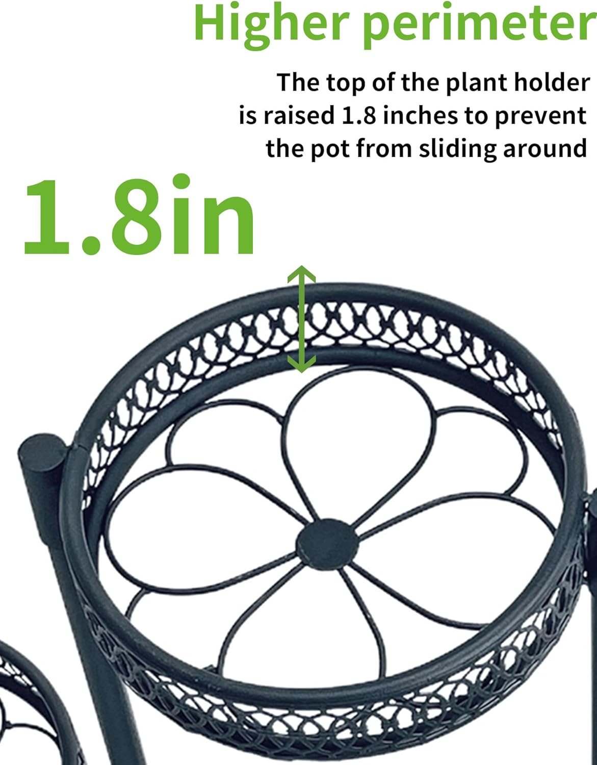 Plant Stand Indoor Outdoor, 5 Tier Corner Metal Flower Display Holder Stand, Folding Tall Plant Rack for Patio Balcony Porch Garden Living Room House, Heavy Duty Wrought Iron Plant Shelf - BlackFlower