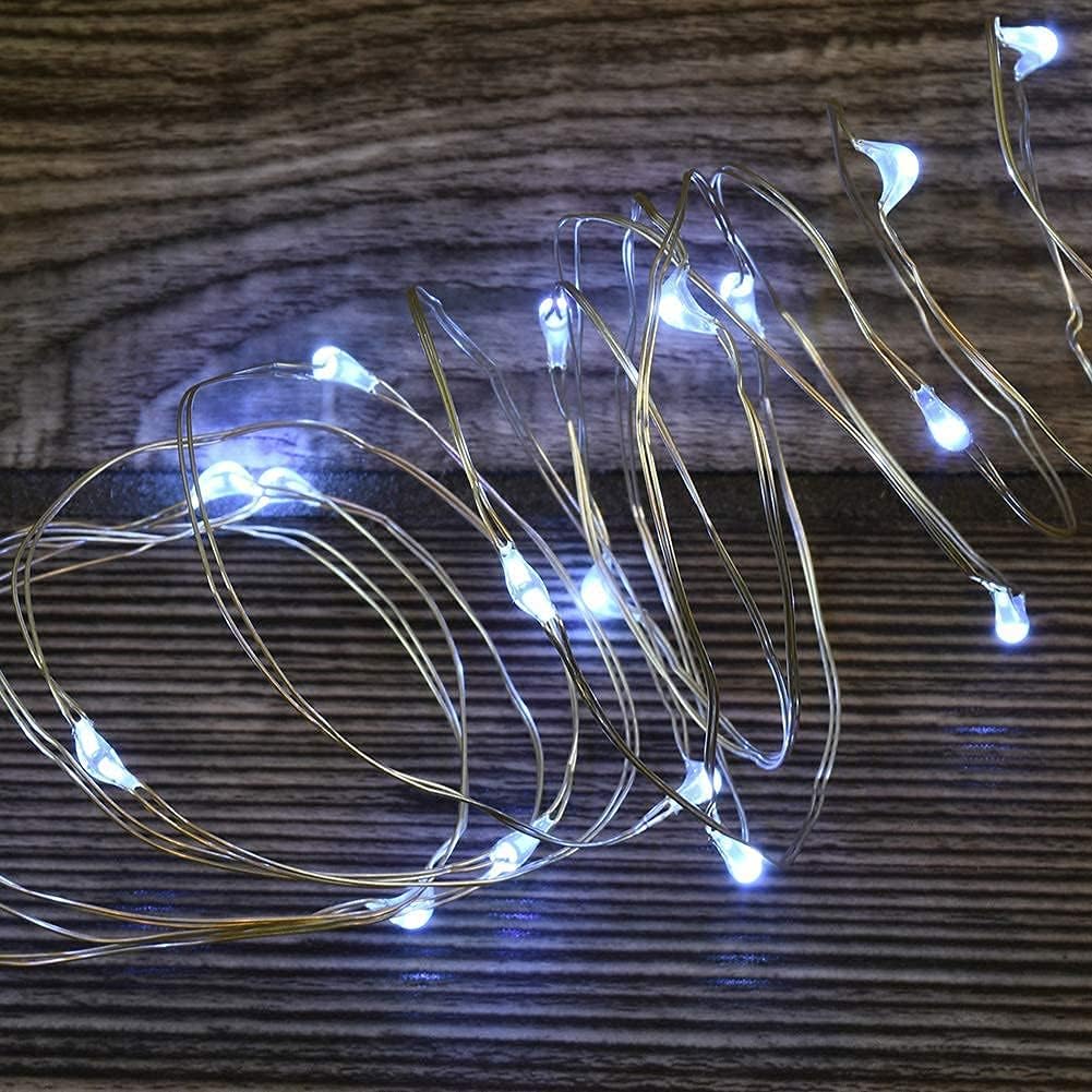 2 Pack Solar Powered Fairy String Lights Outdoor Waterproof 8 Modes Twinkle Christmas Decorations Lights, Each 33ft-100LED, 40ft-120LED, 66ft-200LED, 80ft-240LED, (White, 33)