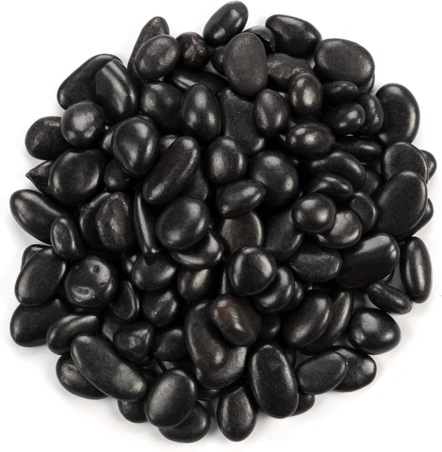 MSI Decorative Polished Black Pebbles, 0.2 inch - 0.5 inch, 40 lb. Bag (55 Bags/Pallet)
