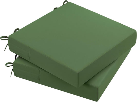AAAAAcessories Outdoor Seat Cushions for Chairs, Waterproof, Fade-Resistant Patio Furniture Replacement Cushions, 21" x 21" x 4", Set of 2, Dark Moss Green