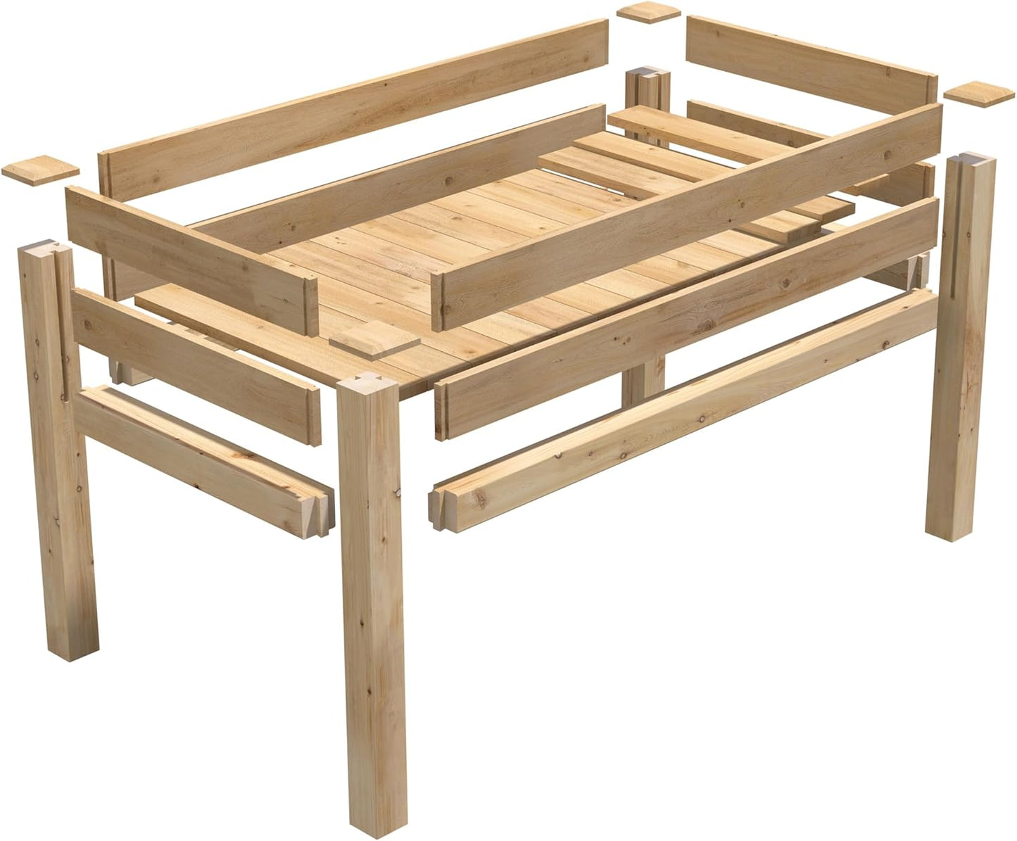 Greenes Fence Original Cedar Elevated Garden Bed, 24" W x 48" L x 31" H - Made in USA with North American Cedar