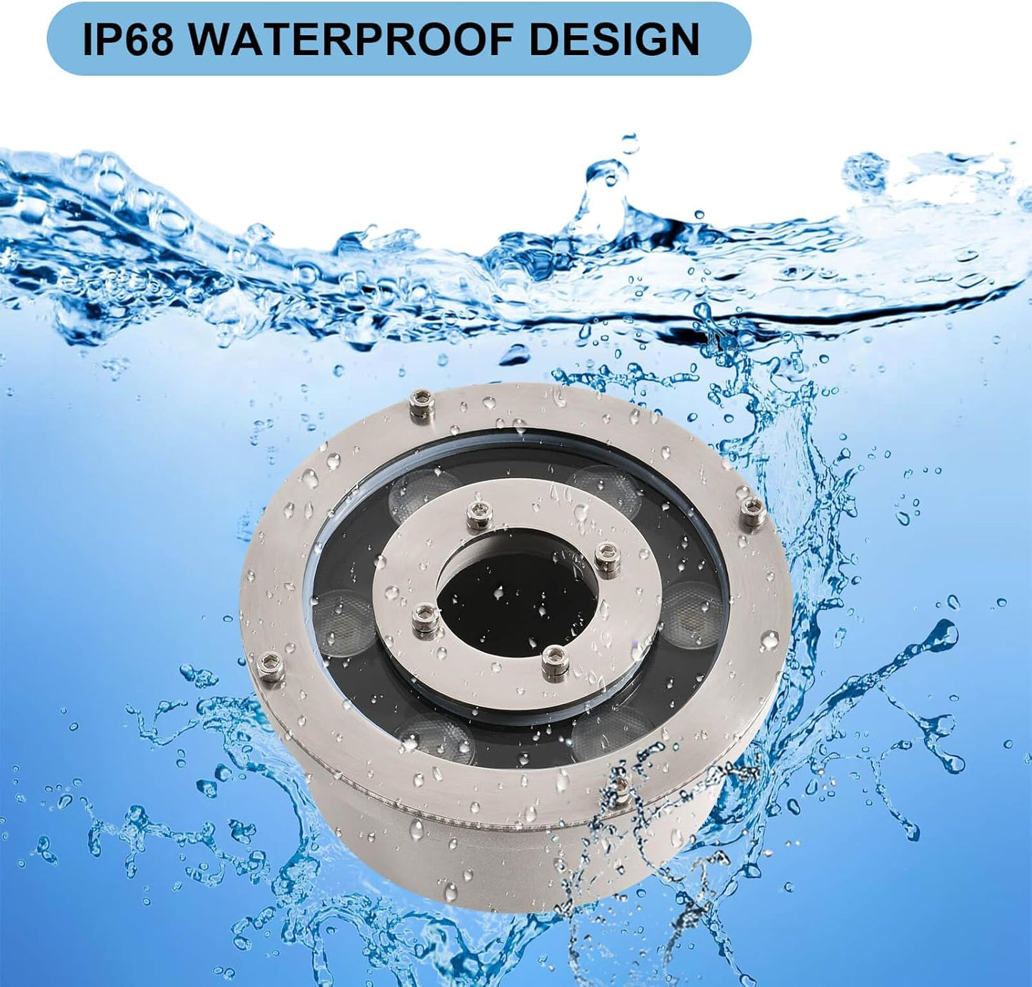 Fountain Light LED Underwater Pond Lights Warm White DC12V IP68 Waterproof Submersible Light for Garden Fountain Pond