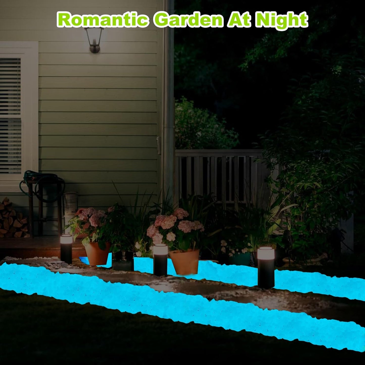 6000pcs 5-8mm Bule Luminous Stones Glow in The Dark Garden Pebbles Stones Glow in The Dark Rocks Outdoor Glow Pebbles Aquarium Rocks for Garden Path Walkway Yard Fish Tank Plant Pots