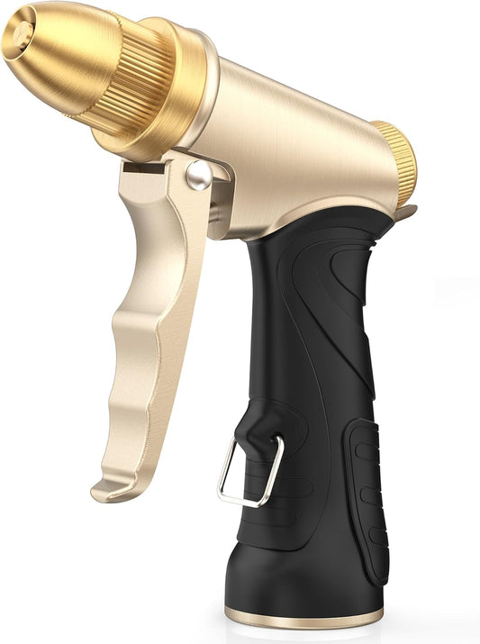 RAINPOINT Garden Hose Nozzle, Upgraded Heavy Duty Metal Spray Nozzle, High Pressure Water Nozzle with Adjustable Spray Patterns for Watering Plants, Car Washing, and Pet Showering