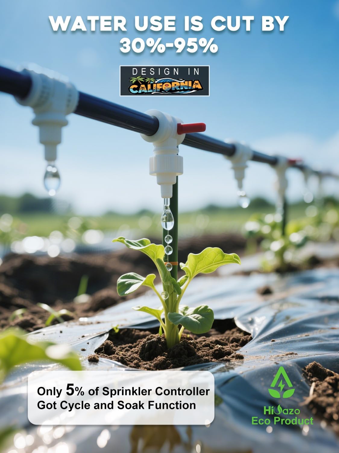 Smart Sprinklers Controller WiFi, Irrigation Controller Easy Use App Enabled, 4 Zone + 16 Plans, Save Water Auto Skip Rain, Freeze & Wind, 10 Minutes Install (Deep Grey)