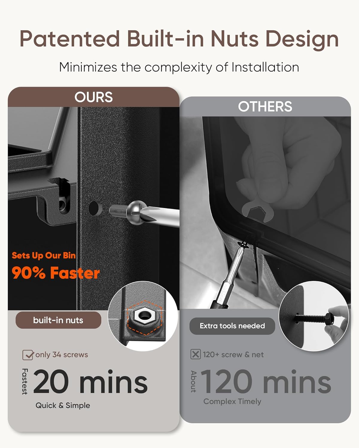 THEGROW'ING Updated 43 Gallon Compost Bin Outdoor, Fast Assemble Tumbling Composter, Dual Chamber Composter Tumbler, Rotating Compost Bin for Outside, Backyard, Garden and Yard, Orange