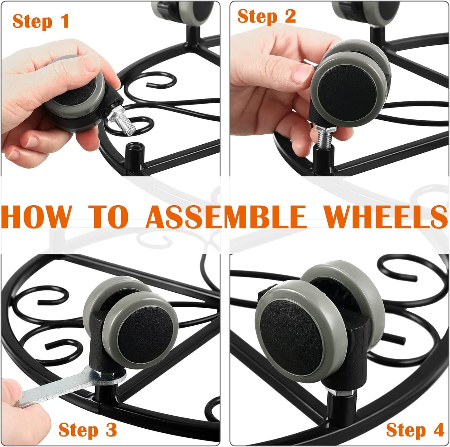 5 Pack Plant Caddy with Wheels Heavy Duty 13.5 Inches Metal Plant Stand with Wheels Plant Dolly Rolling Plant Stand Plant Roller with Casters for Indoor and Outdoor, Bronze