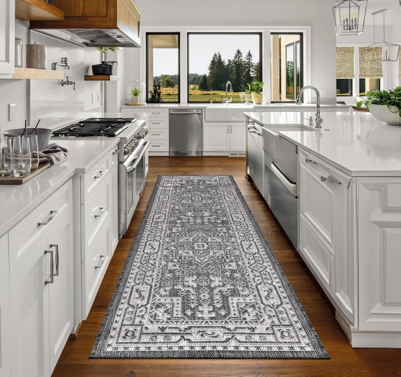 Keen Home Design Terrace Outdoor Runner Rug - 2x12 Washable Indoor/Outdoor Rug for Patio, Kitchen, Balcony, Beach, Garden, Deck and Porch, Size: 2'2"x11'10"