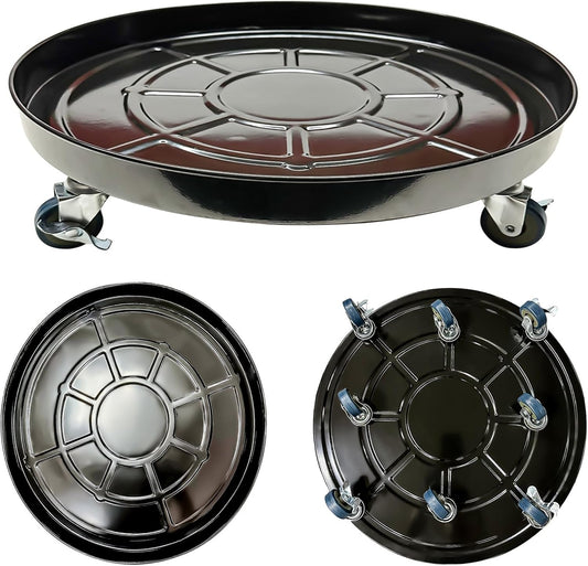 Choclaif Plant Caddy with Wheels, 3 Pack Black Heavy Duty Plant Stand with Universal Wheels, Round Pot Trolley for Indoor Outdoor (20)